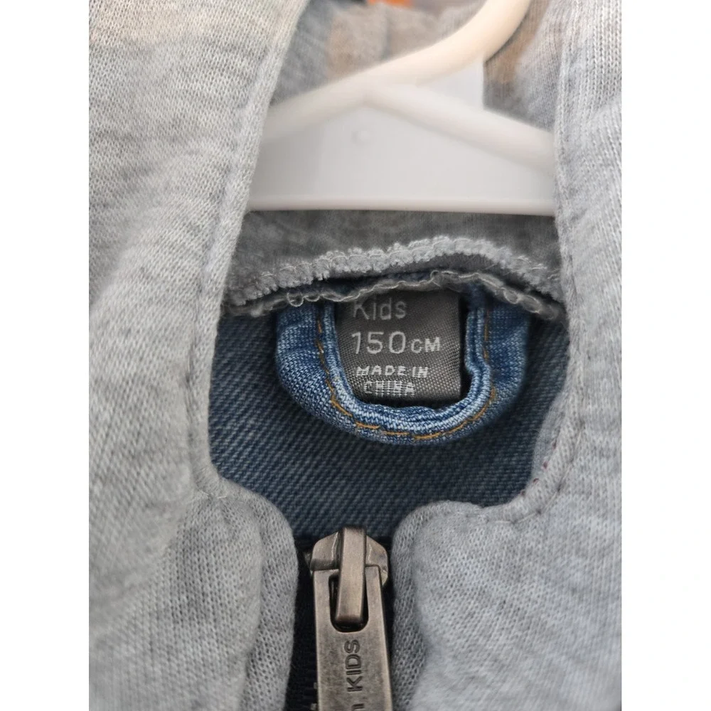 Mccam Kids Denim Jacket Zipup & Snap Size 150CM Hooded.